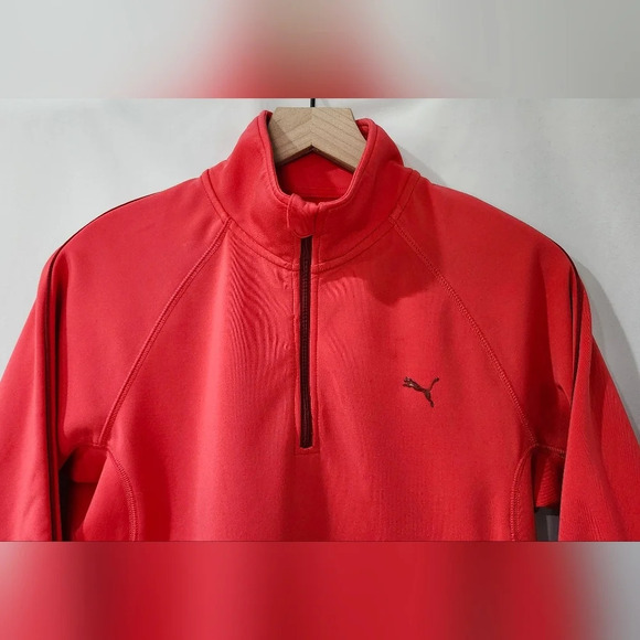 PUMA Women's 1/4 Zip‎ Jacket Size Small Coral Dry Cell Pullover Workout Train - Picture 2 of 9